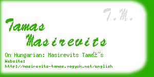 tamas masirevits business card